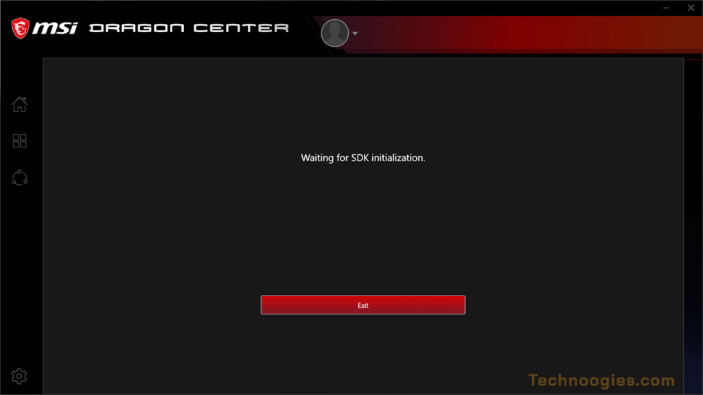 Screen displaying a loading message related to the SDK after upgrading MSI Dragon Center.